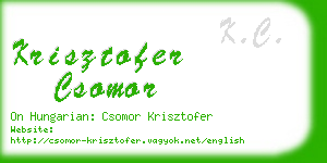 krisztofer csomor business card